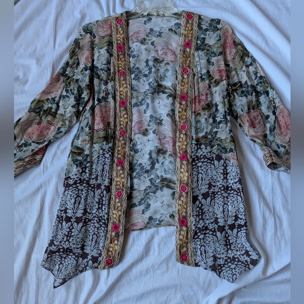 Soft Surroundings Open Front Topper/Cardigan/Coverup Sheer Size XS - Picture 2 of 8